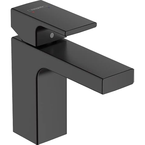 Grifo monomando de lavabo negro mate con vaciador automático Cover