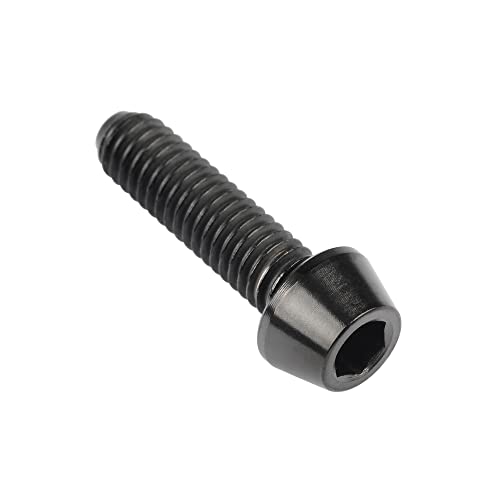 Image of Titanium Ti DIN912 M4 8 10 12 15 20mm Tapered Head Hex Bolts Bicycle Screws Pack of 6 (Black, M4x15mm)