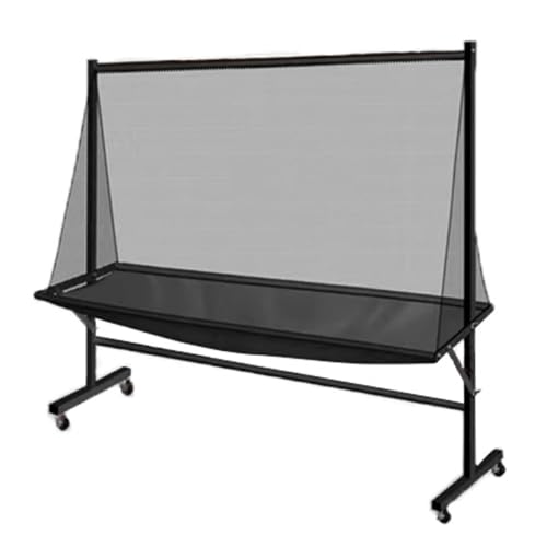 RENLXFI Rolling Table Tennis Robot Catch Net, Adults & Kids Training Tool for Multi Ball Drills, Ping Pong Recycle Catcher Equipment for Indoor Outdoor Serve Practice, Metal Frame