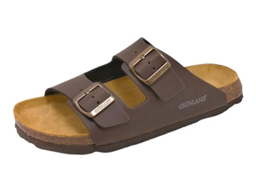 Chaussons pour hommes Grunland Bobo CB0974 marron foncé en cuir