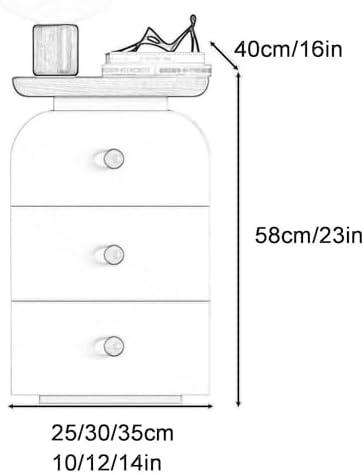 Slim 3-Drawer Nightstand - Narrow Wooden Bedside Table with Storage Drawer for Living Room, Stylish Minimalist Design, Space-Saving Side Cabinet