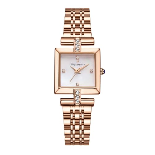 Image of Daniel Hechter Paris Cambon Collection Luxury Watch for Women with Square Dial, Crystal Accents and Stainless Steel Strap