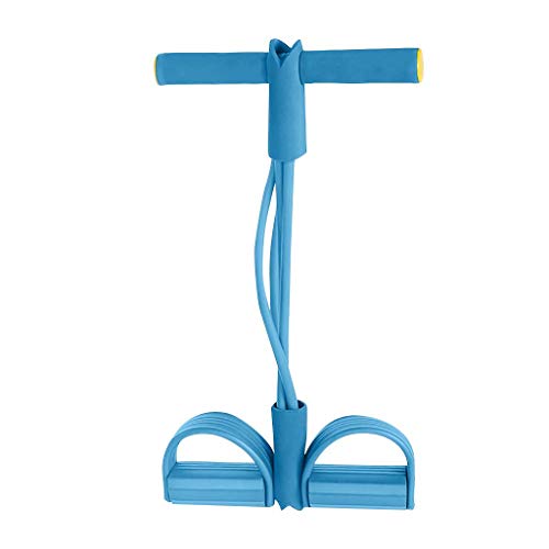 YiMiny Leg Stretcher Ankle Puller Sit Up Mat Pull Rope Foot Pedal Exerciser Fitness Equipment Yoga Belt Strap for Stretching Improving Flexibility(Blue)