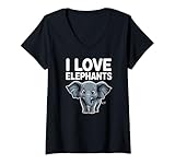 Photo Gallery donna i love elephants - simpatico design con animali maglietta con collo a v Photo Gallery donna i love elephants - simpatico design con animali maglietta con collo a v