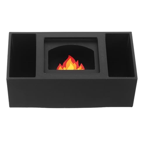 Cabilock Mensola Decorativa in Miniatura Per Casa Delle Bambole Nera Riproduzione Realistica Di Caminetto Finto Decorazione Da Scrivania Accessori Per Casa Delle Bambole