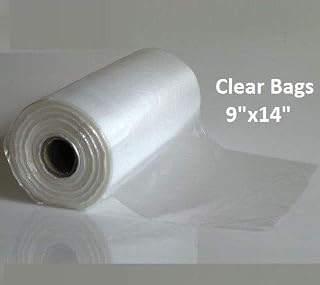 Bags on a Roll Fruit Bag and Vegetable Clear Plastic Butchers Counter Bag High Density Poly/Polythene Counter Bags (500 Clear Bags)