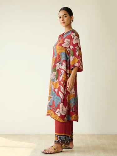 Image of ANNI Designer Women's Rayon Viscose Straight Printed Kurta with Palazzo