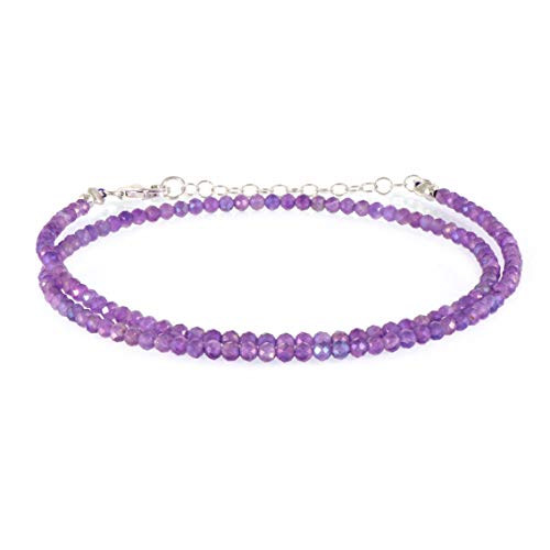 Collier améthyste fait main : un bijou violet robuste de 45.7 cm qui ne ternit pas