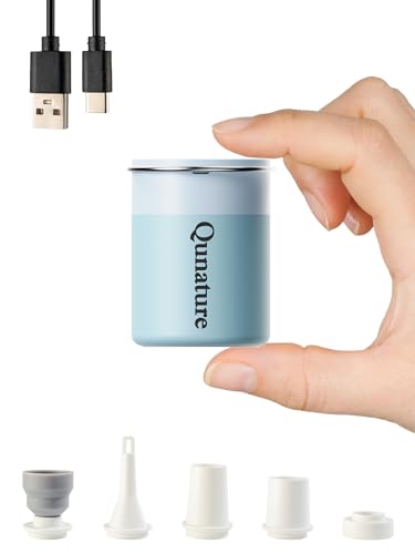 Qunature Mini Pompe à Air Électrique 400 L/Min, 5 kPa avec Batterie 1500 mAh, Rechargeable Magnétique 2-en-1 pour Gonflage & Dégonflage, Matelas...