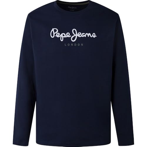 Pepe Jeans Herren Eggo Long T-Shirt, Marineblau, M – Ansicht 4