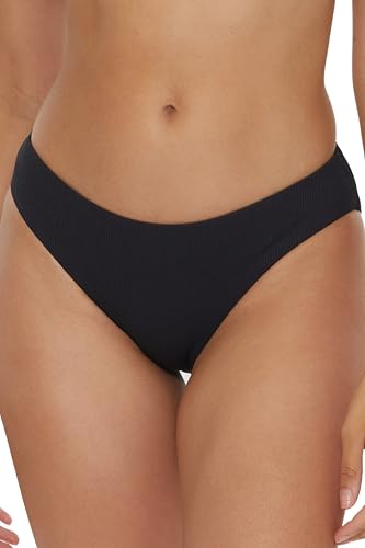 BECCA Women's Standard Modern Edge Shirred American Bikini Bottom, Cheeky Coverage, Swimwear Separates