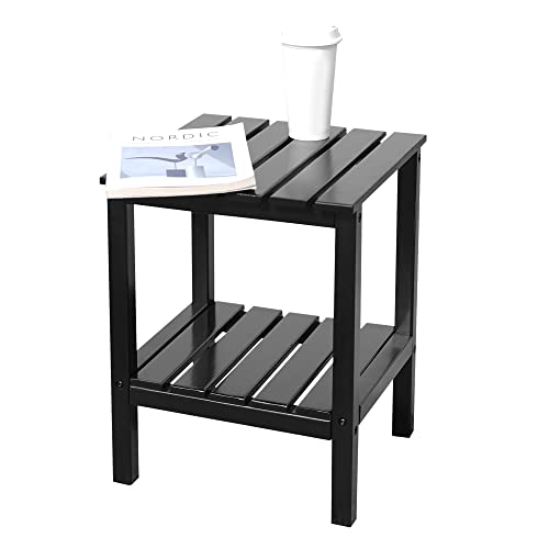 Intoboo Outdoor Side Table,Rectangular End Table, Adirondack Small Side Tables, Patio Tables For Outside Pool Porch Deck Garden Backyard -Black #TOP6