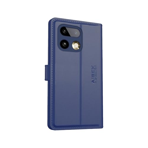 Image of AIBEX Compatible for Realme 16 Pro Plus 5G Flip Cover Leather Finish | Inside TPU with Card Pockets | Wallet Stand | Complete Protection Flip Case Blue