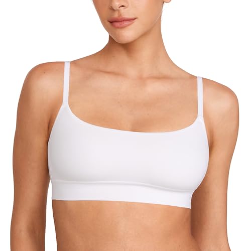 Image of INLYRIC Women's Cotton Bralette - Wireless Unlined Sleep Comfortable Seamless Cami Bra
