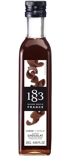 1883 Maison Routin Premium Chocolate Syrup - Flavoured Coffee Syrup Desserts Cocktails Vegan-Friendly Allergen-Free No Artificial Colours 250ml Glass Bottle