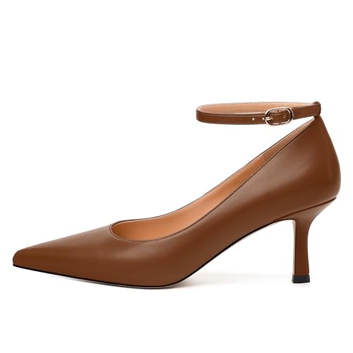 Women's Pumps, Pointed Toe High Heels Shoes for Women, Fashion Closed Toe Ankle Strap Dress Pump Shoes2