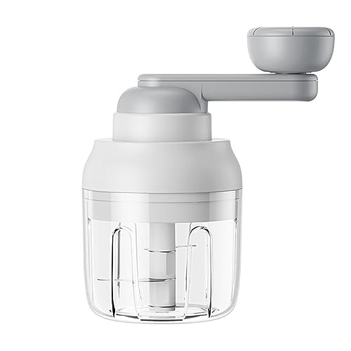 Joberio Molinillo de nueces manual, picadora de manivela para verduras inalámbrica, picadora para verduras a batería, robot de cocina manual, picadora de ajo y cebolla, manivela picadora para verduras