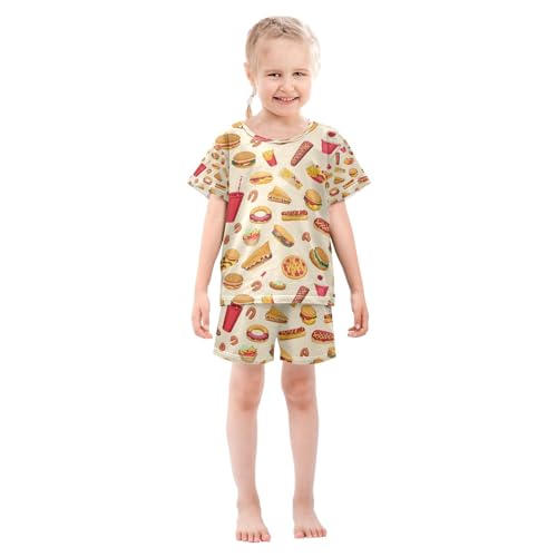 senya Burger Cola Summer Pajamas Set Short Cotton Sleepwear 2 Piece3