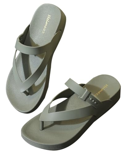 Platform Sandals for Women Trendy Solid Color Slippers Cozy Anti-slip Strap Flip Flops Soft Beach Pool Indoor Shoes