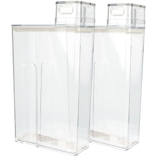 CLISPEED Caja de Almacenamiento Fácil de Usar y Guardar para Detergente Líquido Plástico Transparente Pack de 2 Unidades y Polvo para Lavadora para Lavandería