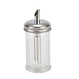 Corps en polycarbonate. Genware 180–22 Sucrier avec bec verseur et couvercle en acier Transparent