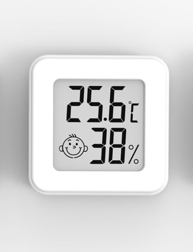 Mini Termómetro Higrómetro Digital Medidor de Temperatura y Humedad, Termohigrómetro de Interior (blanco-1 pieza)
