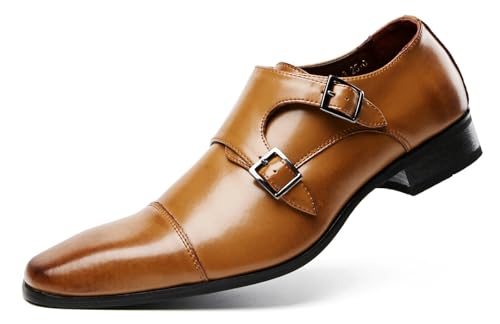 Men's Loafers & Slip-Ons Buckle Monk Strap Loafers Casual Fashion Formal Dress Leather Silp On Loafer Dress Shoes for Men