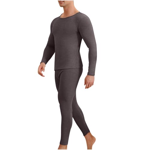 Xiaojmake Mens Long Johns Thermal Underwear Fleece Lined Base Layer Set for Cold Weather Winter Ski Thermals Top & Bottom Set