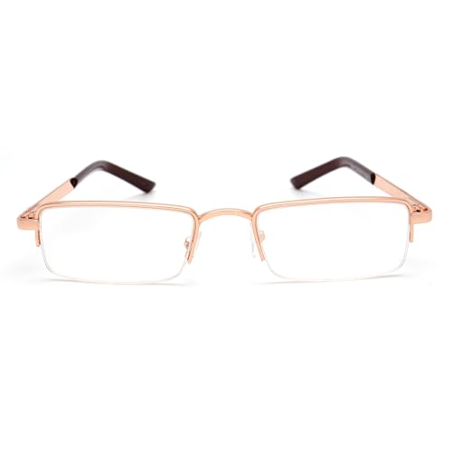 Image of Half Rim Reading Glass for Men and Women | Lightweight Rectangular Design | Scratch-Resistant Lens | Soft Silicone & Adjustable Nose Pads | Suitable for All Face Types