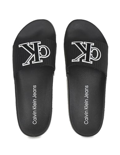 Calvin Klein メンズ Alonzo スライドサンダル, ブラック181, 7
