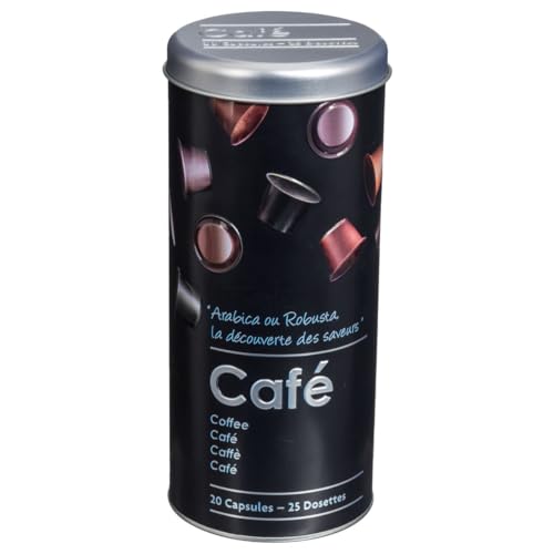 5five - lata de café con cápsula metálica black edition negra