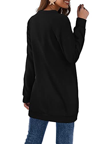 Ofeefan Black Sweatshirt Plus Size Tops For Women V Neck Winter Long Sweater 3Xl thumb #3
