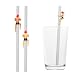 NPW Fireman Straw Drinking Buddies, Reusable Silicone Plastic, 2-Count, Multicolor