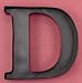 Monogram Letter D Wall Wine Cork Holder in Black Metal by LDI