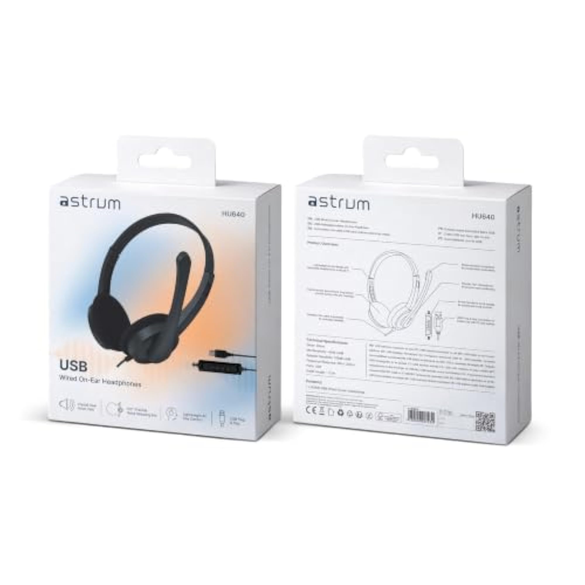 USB On-Ear Stereo Headset with Rotating Mic