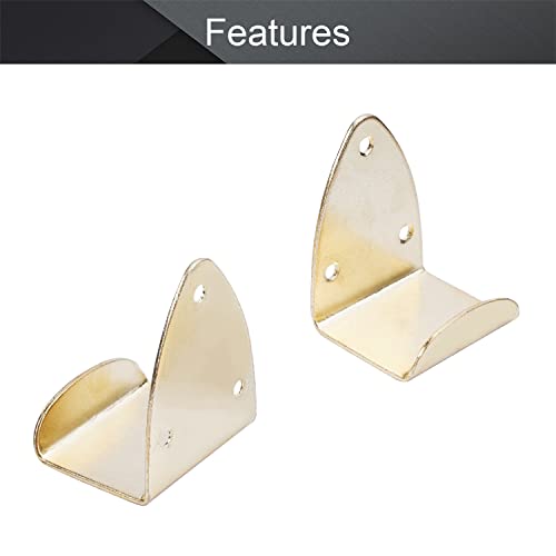 Image of Picture Photo Frame with Hook Metal Brace Bracket Hanger Gold Tone 38 x 44 x 58mm /1.50 x 1.73 x 2.28-inch (L x W x H) Large 10pcs