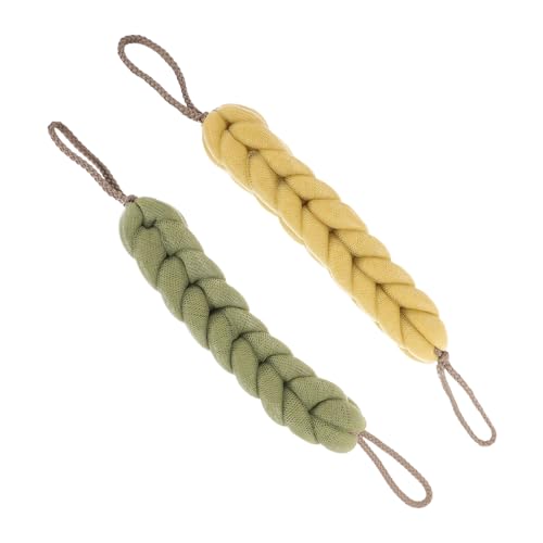 DECOMELODY 2pcs Bath Loofahs for Body Exfoliation Long Shower Sponges Ginger Matcha Dual Use Wash Scrubbers for Gentle Cleaning and Lathering The Bathroom
