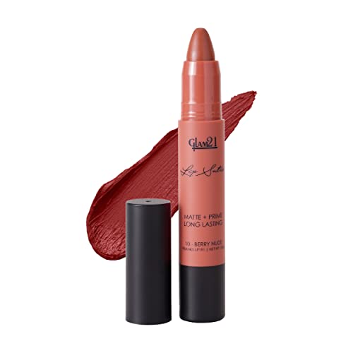 Image of Glam21 Lip Sutra Non-Transfer Crayon Lipstick |Lightweight & Longlasting| Creamy and comfortable on lips -2.8 gm | Berry Nude-10