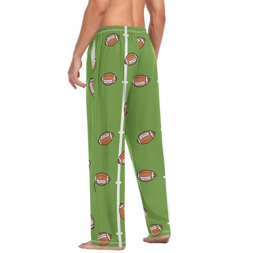 SUABO Men\'s Pajama Bottoms, American Football Elastic Waistband Sleep Pajama Pant for Men, Lounge Sleepwear, M - Thumbnail 3