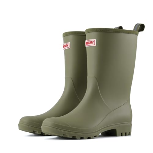 SUREWAY Women's Rubber Rain Boots, 8-Inch Matte Waterproof PVC Rubber Gardening Shoes, Comfortable &...