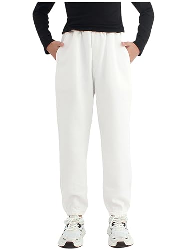 FEESHOW Unisex Boys Girls Athletic Joggers Pants Casual Elastic Waist Sweatpants with Pockets Drawstring Activewear