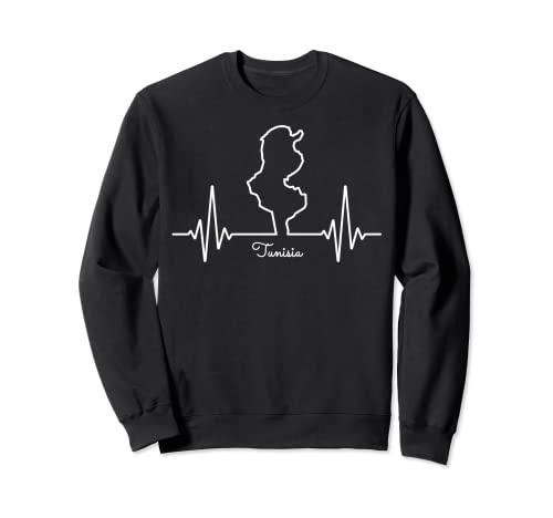 Tunecino Maps latido del corazón Túnez Amor Túnez Mi corazón Sudadera