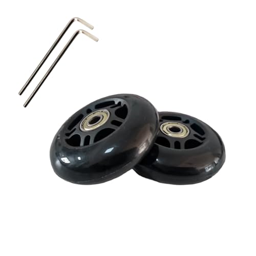 スケート ホイール 交換用 ウィール 68mm 76mm 80mm ベアリング PU耐摩耗 2ピース入り 六角棒レンチ2本付き