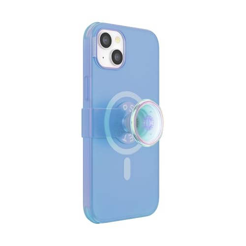 Image of PopSockets iPhone 14 Plus Phone Case with MagSafe, Wireless Charging Compatible, Blue - iPhone 14 Plus MS Blue Translucent