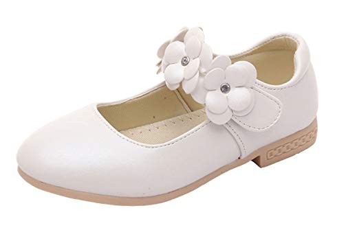 Girls’ Sweet Flower Ankle Strap Princess Dress Mary Jane Flats Shoes(Toddler/Little Kid/Big Kid)