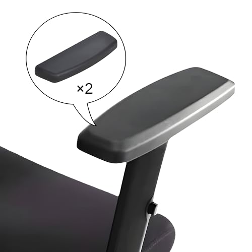 Image of MRC Office Chair arm Rest Replacement Chair Handle Part Ola 2D Adjustable Handle with Pu Soft pad Black (Set of - 2 Piece) with nut Bolts & Key fit to Every Chair (PU Soft Pad)