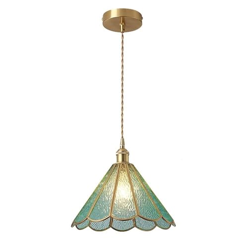 Lampe suspendue pour foyer chic éclairage doux en verre vert