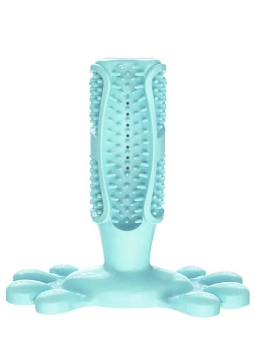 Aggressive Chewer Toothbrush Brushing Stick Dental Bully Breed Dog Toy (Lake Blue)
