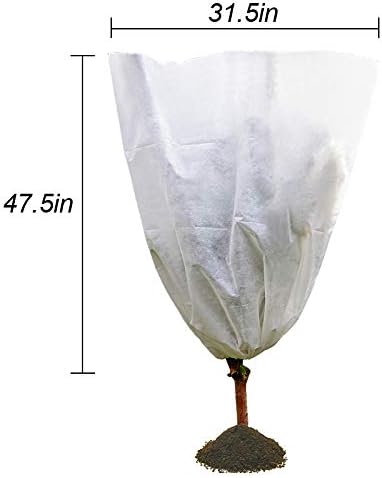 4 Pack 47.5"x31.5" Extra Thick Plant Covers for Winter - Plant Protection Drawstring Bags - Frost Blanket Pouch for Dwarf Trees - Shrub Jacket Anti-freezing