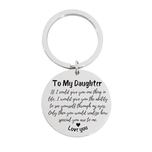 Customizable Stainless Steel Keychain for Daughter – Engraved I Love You Keepsake with Inspirational Message – Birthday, Christmas, Graduation, or Holiday Stocking Stuffer2